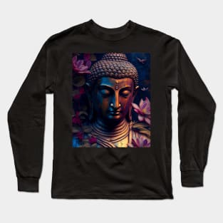 Meditation Buddha Art - painting, and mix drawing, painting and digital Long Sleeve T-Shirt